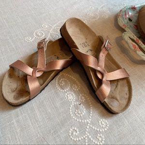 Birkenstock Metallic Copper leather sandal